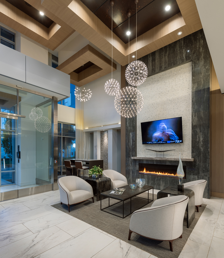 Cirro luxury apartments' building lobby in King of Prussia, PA